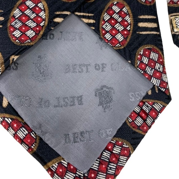 Robert Talbott Best of Class Jacobson's Black Red Gold Italian Silk Handsewn Tie - Picture 7 of 9
